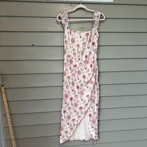 SHEIN Pink Sleeveless Sheath Midi Dress